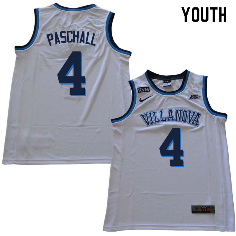 2018 Youth #4 Eric Paschall Willanova Wildcats College Basketball Jerseys Sale-White - Click Image to Close